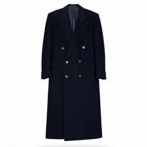 $6,000 ZEGNA Pure Cashmere Luxury Designer Business Blue Trench Pea Coat Men L